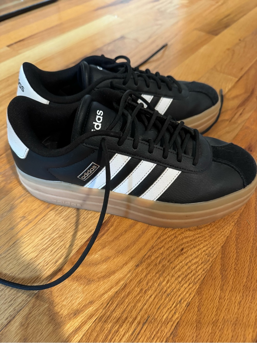 Adidas Platform Black Sneakers Size 7.5
